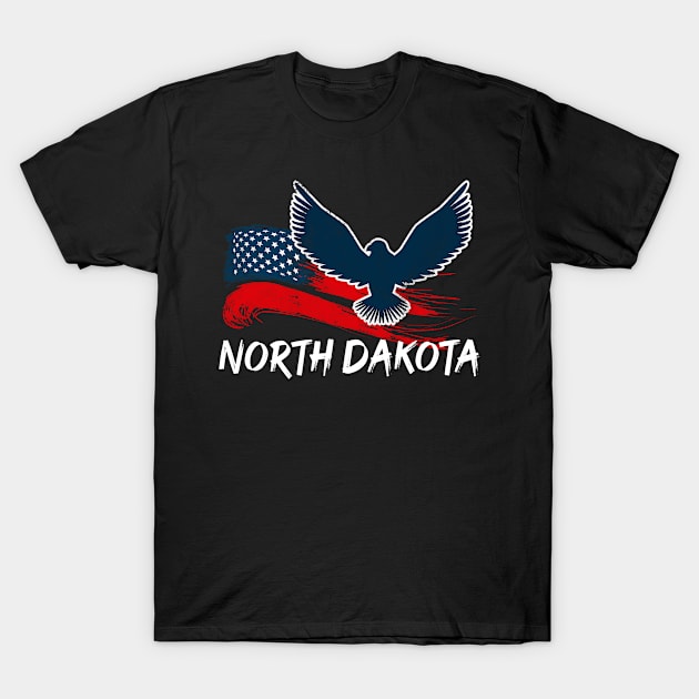 Retro Vintage North Dakota T-Shirt by JKFDesigns